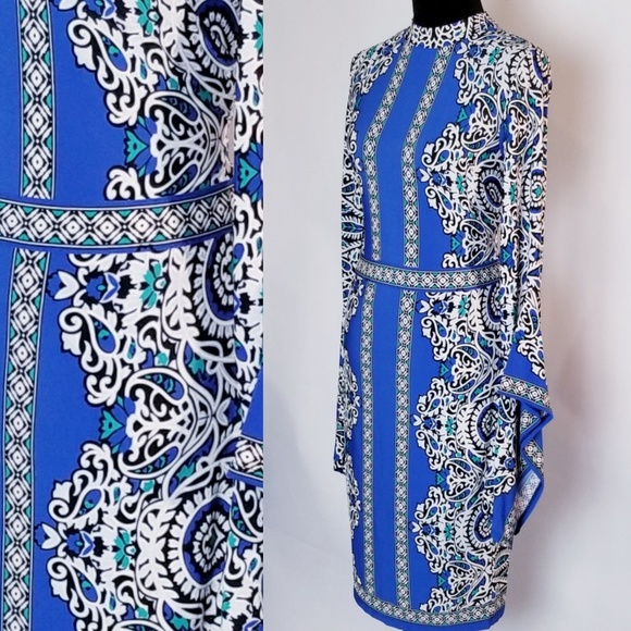 Print Sleeve Detail Dress - Picture 2 of 5